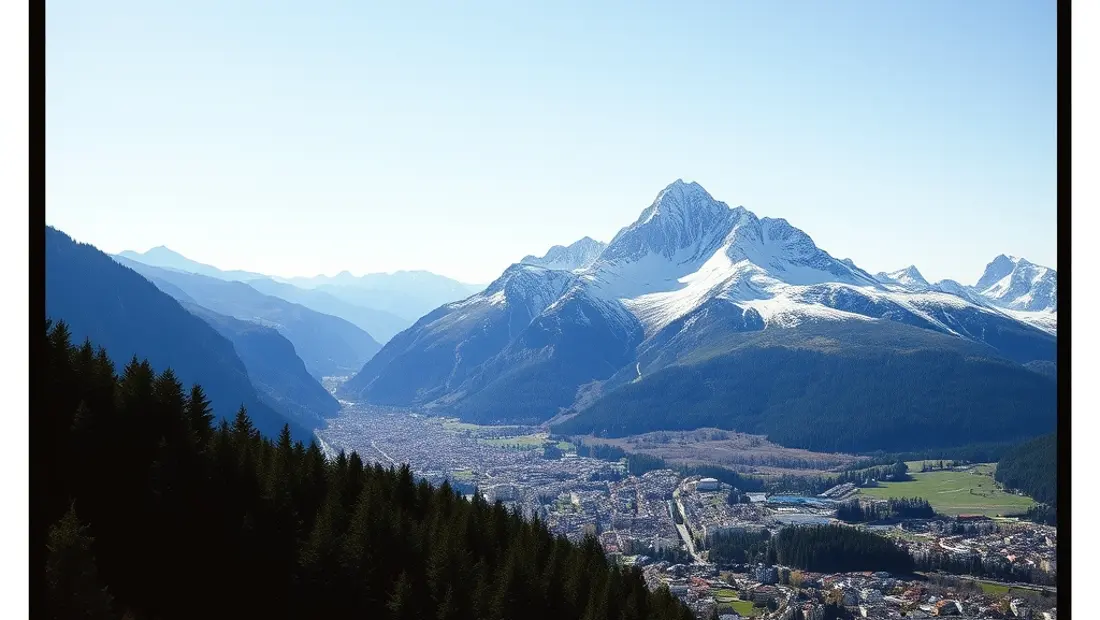 Panorama der Patscherkofel-Bergspitze mit Innsbruck im Hintergrund