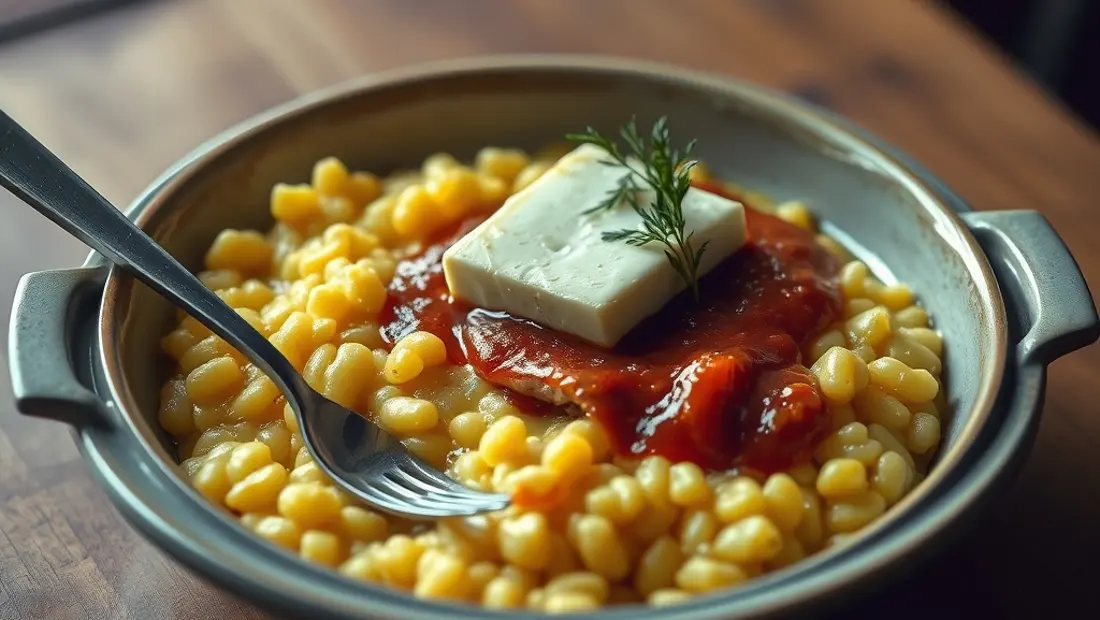 Polenta mit Käse und Sauce